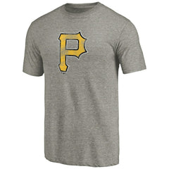 Pittsburgh Pirates Distressed Team Tri-Blend T-Shirt - Ash - MLB Discount