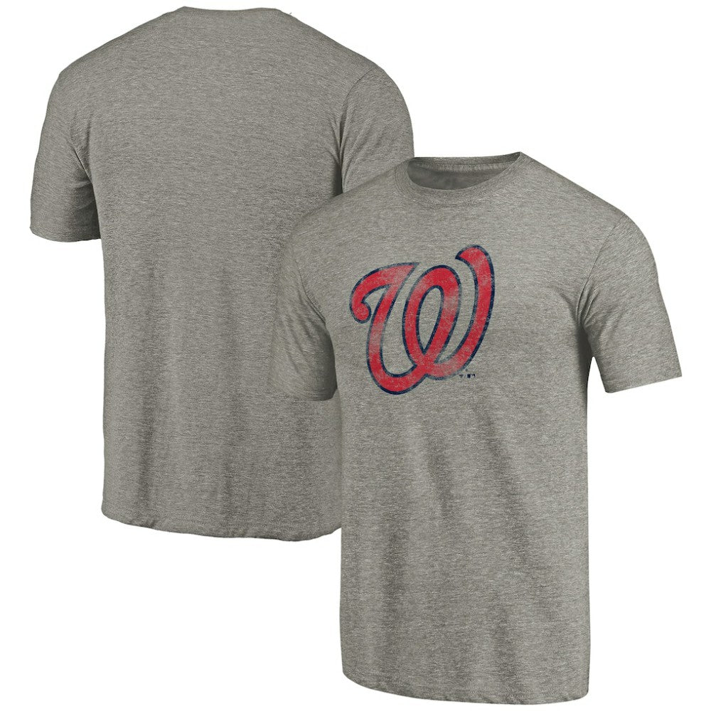 Washington Nationals Distressed Team Tri-Blend T-Shirt - Ash - MLB Discount