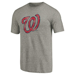 Washington Nationals Distressed Team Tri-Blend T-Shirt - Ash - MLB Discount