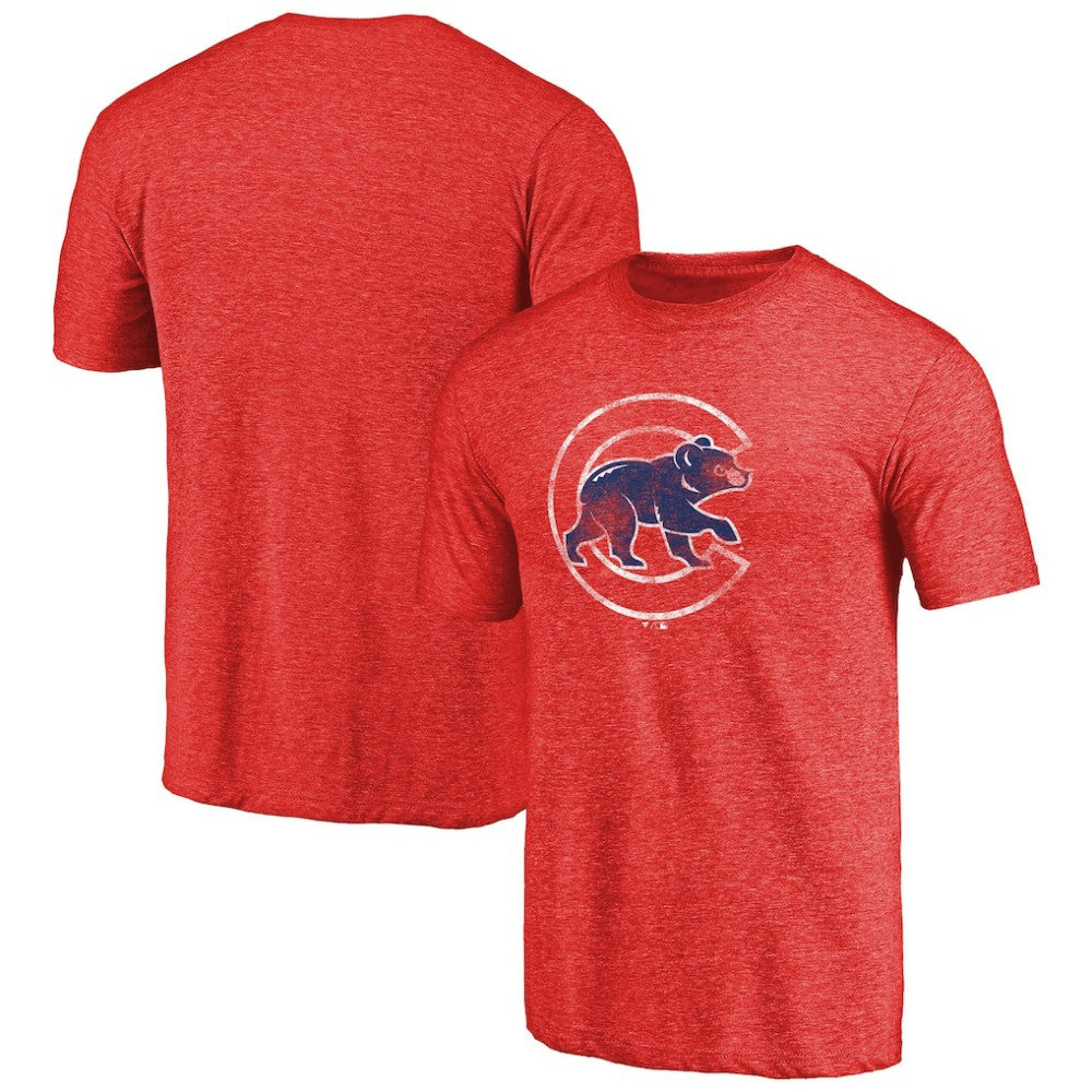 Chicago Cubs Distressed Team 2 Tri-Blend T-Shirt - Red - MLB on Sale