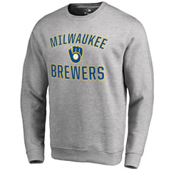 Milwaukee Brewers Victory Arch Pullover Sweatshirt - Ash - MLB Sale