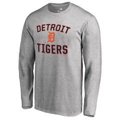 Detroit Tigers Victory Arch Long Sleeve T-Shirt - Ash - MLB Sale