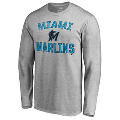 Miami Marlins Victory Arch Long Sleeve T-Shirt - Ash - MLB Lifestyle