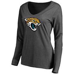Jacksonville Jaguars Women's Team Logo Long Sleeve T-Shirt Heathered Gray