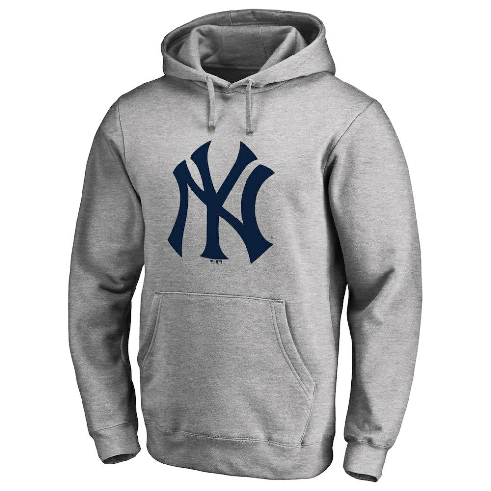 New York Yankees Secondary Color Primary Logo 2 Pullover Hoodie - Ash - MLB Sale