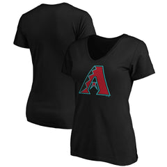 Arizona Diamondbacks Women's Secondary Color Primary Logo T-Shirt - Black - MLB on Sale