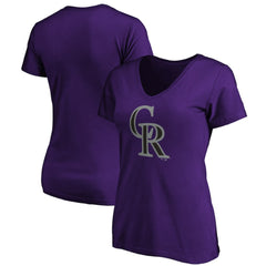 Colorado Rockies Women's Secondary Color Primary Logo T-Shirt - Purple - MLB on Sale