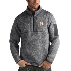Houston Astros Antigua Fortune Half-Zip Sweater - Heathered Charcoal - MLB Online