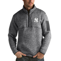 New York Yankees Antigua Fortune Half-Zip Sweater - Heathered Charcoal - MLB on Sale