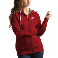 Philadelphia Phillies Antigua Women's Victory Full-Zip Hoodie - Red - MLB on Sale