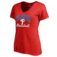Philadelphia Phillies Women's Victory Script T-Shirt - Red - MLB Lifestyle