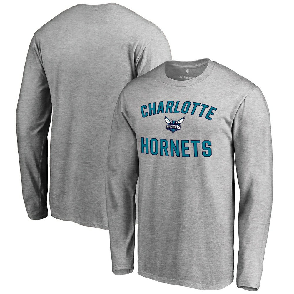 Charlotte Hornets Victory Arch Long Sleeve T-Shirt Ash