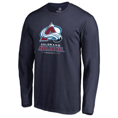 Colorado Avalanche Team Lockup Long Sleeve T-Shirt - Navy - NHL 2603214