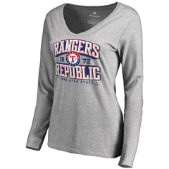 Texas Rangers Women's Rangers Republic Hometown Long Sleeve T-Shirt - Ash - MLB on Sale