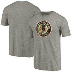 Chicago Blackhawks Throwback Logo 1937-1938 Tri-Blend T-Shirt - Ash - NHL 2605421