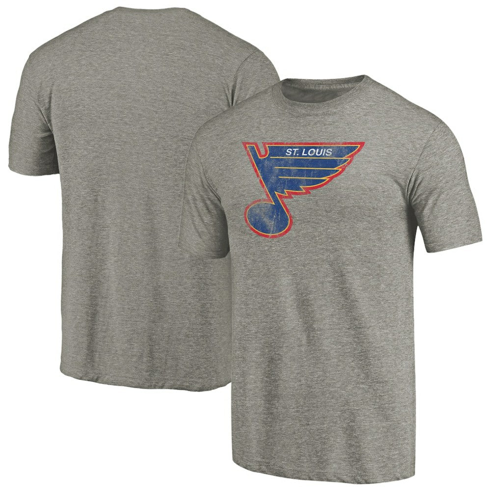 St. Louis Blues Throwback Logo 1987-1989 Tri-Blend T-Shirt - Ash - NHL 2605429