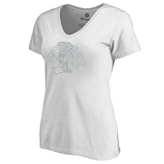 Chicago Blackhawks Women's Whiteout V-Neck T-Shirt - White - NHL 2606340