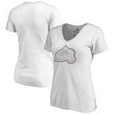 Colorado Avalanche Women's Whiteout V-Neck T-Shirt - White - NHL 2606341