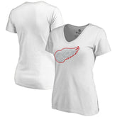 Detroit Red Wings Women's Whiteout V-Neck T-Shirt - White - NHL 2606344