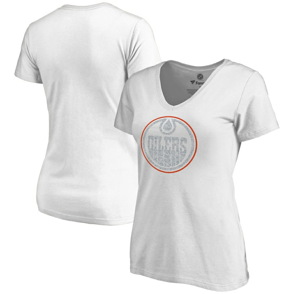 Edmonton Oilers Women's Whiteout V-Neck T-Shirt - White - NHL 2606345