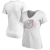 New Jersey Devils Women's Whiteout V-Neck T-Shirt - White - NHL 2606351