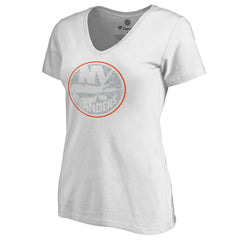 New York Islanders Women's Whiteout V-Neck T-Shirt - White - NHL 2606352