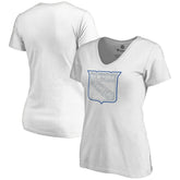 New York Rangers Women's Whiteout V-Neck T-Shirt - White - NHL 2606354