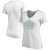 Vancouver Canucks Women's Whiteout V-Neck T-Shirt - White - NHL 2606362