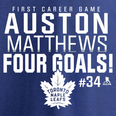 Auston Matthews Toronto Maple Leafs Four Goals T-Shirt - Royal - NHL 2611760