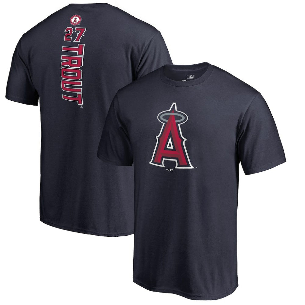 Mike Trout Los Angeles Angels Backer T-Shirt - Navy - MLB Discount