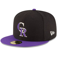 Colorado Rockies New Era Authentic Collection ON Field 59FIFTY Structured Hat - Black/Purple - New Era Lifestyle