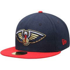 New Orleans Pelicans Team Color 2Tone 59FIFTY Fitted Hat Navy/Red | New Era US