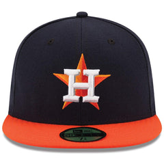 Houston Astros New Era Road Authentic Collection On Field 59FIFTY Performance Fitted Hat - Navy/Orange - New Era Sale