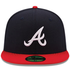 Atlanta Braves New Era Home Authentic Collection On-Field 59FIFTY Fitted Hat - Navy/Red - New Era Discount
