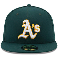 Athletics New Era Road Authentic Collection On Field 59FIFTY Performance Fitted Hat - Green - New Era Sale