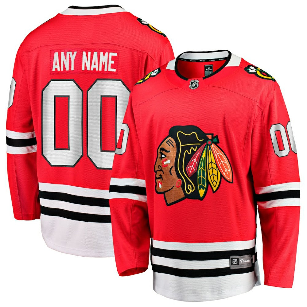 Chicago Blackhawks Fanatics Home Breakaway Custom Jersey - Red - NHL 2666912