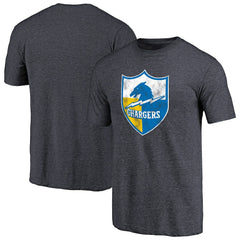 Los Angeles Chargers Throwback Logo Tri-Blend T-Shirt Navy