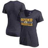 Nashville Predators Women's Hometown Collection Defend V-Neck T-Shirt - Navy - NHL 2716618