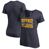 St. Louis Blues Women's Hometown Collection Defend V-Neck T-Shirt - Navy - NHL 2716625