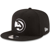 Atlanta Hawks Black & White Logo 9FIFTY Adjustable Snapback Hat Black | New Era Lifestyle