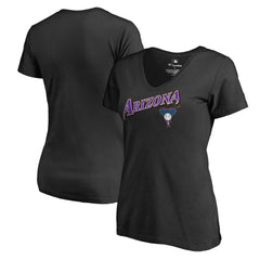 Arizona Diamondbacks Women's Core Wahconah V-Neck T-Shirt - Black - MLB Discount