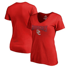 Washington Nationals Women's Core Wahconah V-Neck T-Shirt - Red - MLB Lifestyle