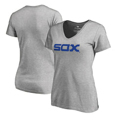Chicago White Sox Women's Core Wahconah V-Neck T-Shirt - Heather Gray - MLB Discount