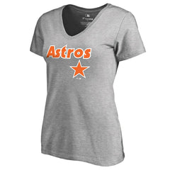 Houston Astros Women's Core Wahconah V-Neck T-Shirt - Heather Gray - MLB on Sale