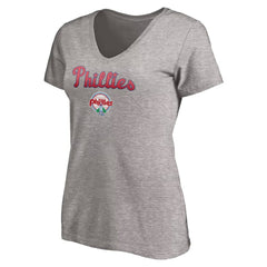 Philadelphia Phillies Women's Core Wahconah V-Neck T-Shirt - Heather Gray - MLB on Sale