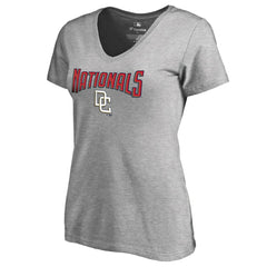 Washington Nationals Women's Core Wahconah V-Neck T-Shirt - Heather Gray - MLB Online
