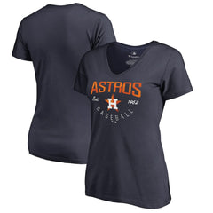 Houston Astros Women's Live For It V-Neck T-Shirt - Navy - MLB Lifestyle
