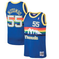 Dikembe Mutombo Denver Nuggets 1991/92 Hardwood Classics Swingman Jersey for sale Blue | Mitchell & Ness online