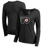 Philadelphia Flyers Women's Primary Logo Long Sleeve T-Shirt - Black - NHL 2769785