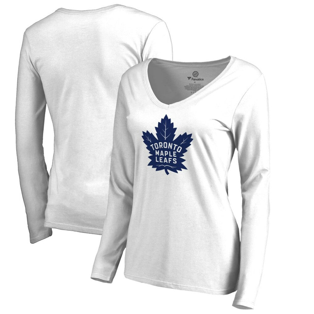 Toronto Maple Leafs Women's Primary Logo Long Sleeve T-Shirt - White - NHL 2770428